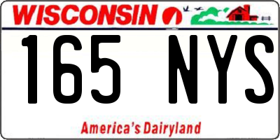 WI license plate 165NYS