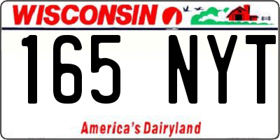 WI license plate 165NYT