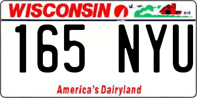 WI license plate 165NYU