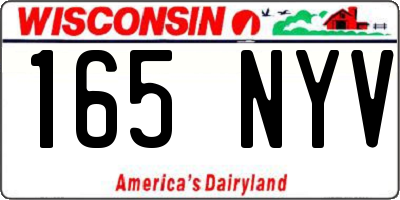 WI license plate 165NYV