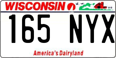 WI license plate 165NYX
