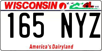 WI license plate 165NYZ