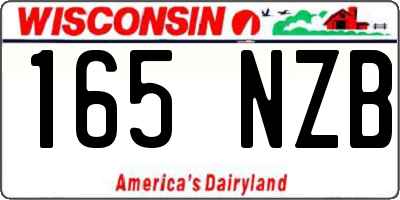 WI license plate 165NZB
