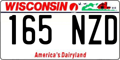 WI license plate 165NZD