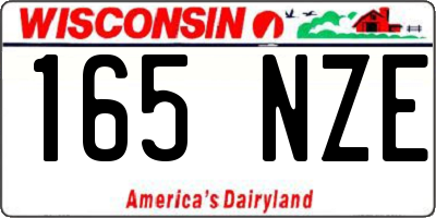 WI license plate 165NZE