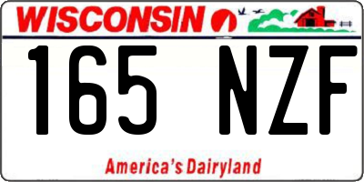 WI license plate 165NZF
