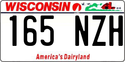 WI license plate 165NZH
