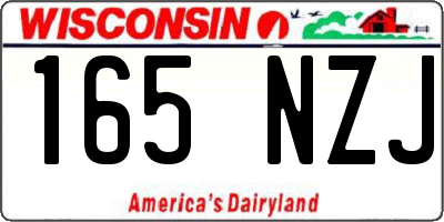 WI license plate 165NZJ
