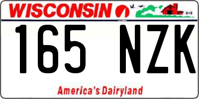WI license plate 165NZK