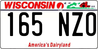 WI license plate 165NZO