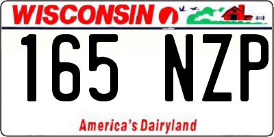 WI license plate 165NZP