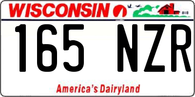 WI license plate 165NZR