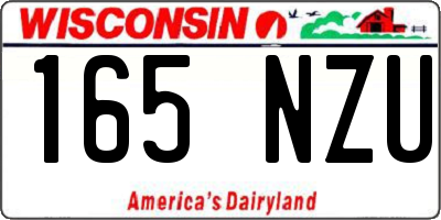 WI license plate 165NZU