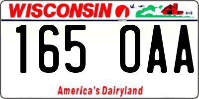 WI license plate 165OAA