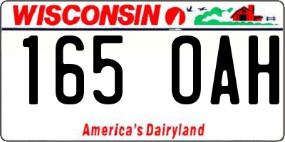 WI license plate 165OAH