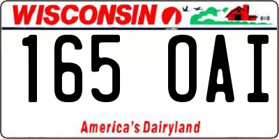 WI license plate 165OAI