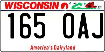 WI license plate 165OAJ