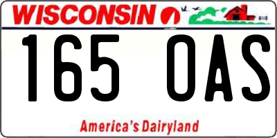 WI license plate 165OAS