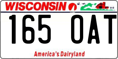 WI license plate 165OAT