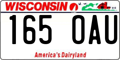WI license plate 165OAU