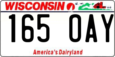 WI license plate 165OAY