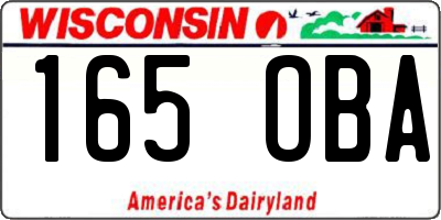 WI license plate 165OBA