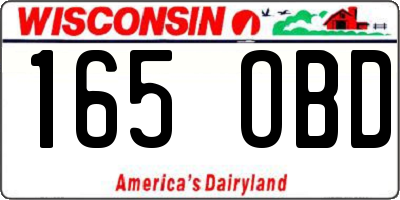 WI license plate 165OBD