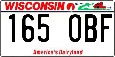 WI license plate 165OBF