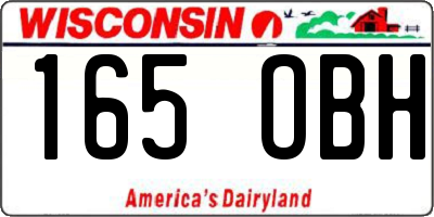 WI license plate 165OBH
