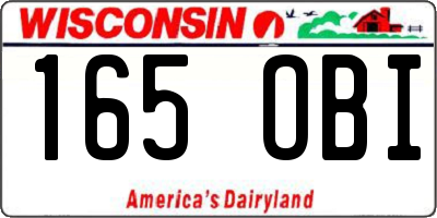 WI license plate 165OBI