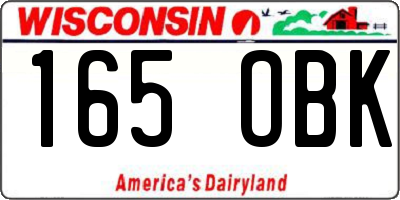 WI license plate 165OBK