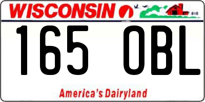 WI license plate 165OBL