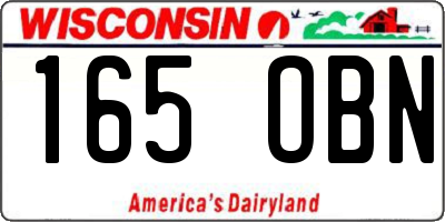 WI license plate 165OBN