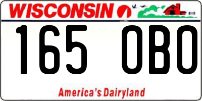 WI license plate 165OBO