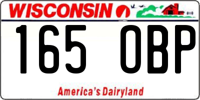 WI license plate 165OBP