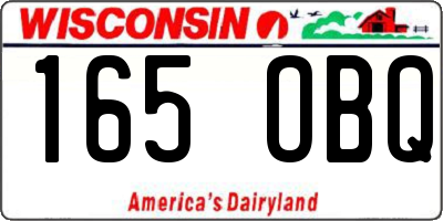 WI license plate 165OBQ
