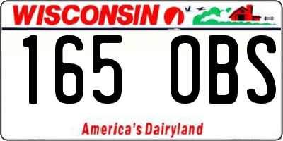 WI license plate 165OBS