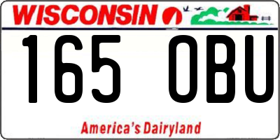 WI license plate 165OBU