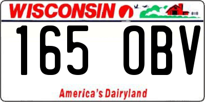 WI license plate 165OBV