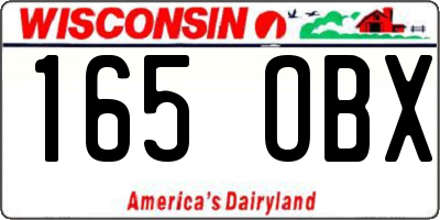 WI license plate 165OBX
