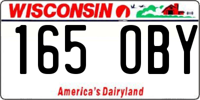 WI license plate 165OBY