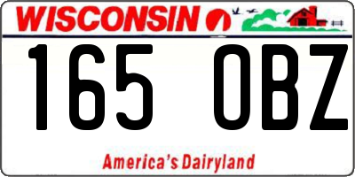 WI license plate 165OBZ