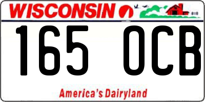 WI license plate 165OCB