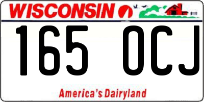 WI license plate 165OCJ