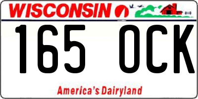 WI license plate 165OCK