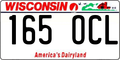 WI license plate 165OCL