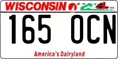 WI license plate 165OCN