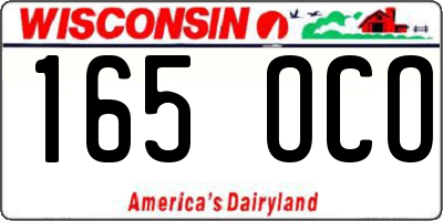 WI license plate 165OCO