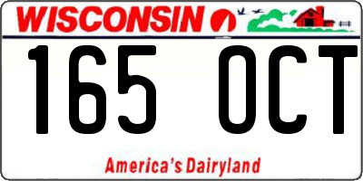 WI license plate 165OCT