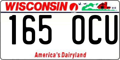 WI license plate 165OCU